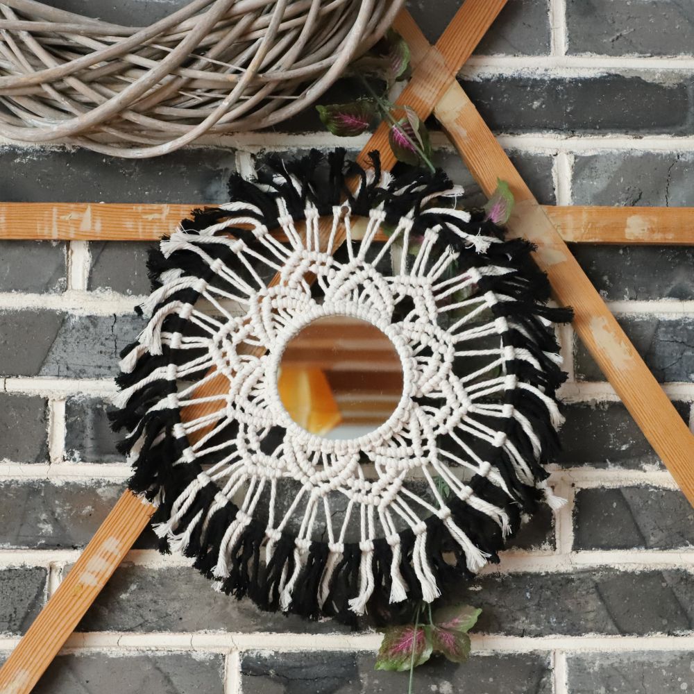 Round Macrame Wall Mirror | High & Bury
