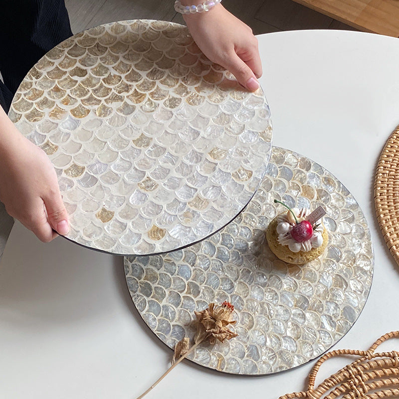 Round Serving Board made from Noble Shells | High & Bury