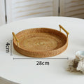 Round Serving Platter made of Braided Rattan | High & Bury