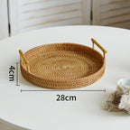 Round Serving Platter made of Braided Rattan | High & Bury