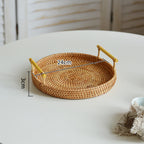 Round Serving Platter made of Braided Rattan | High & Bury