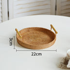 Round Serving Platter made of Braided Rattan | High & Bury