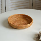 Round Serving Platter made of Braided Rattan | High & Bury