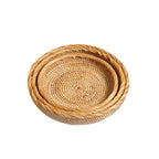 Round Serving Platter made of Braided Rattan | High & Bury