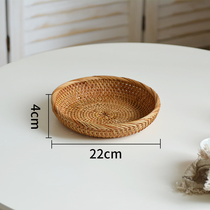 Round Serving Platter made of Braided Rattan | High & Bury