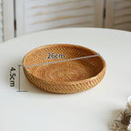 Round Serving Platter made of Braided Rattan | High & Bury
