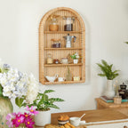 Round Wall Shelf made of Natural Rattan | High & Bury