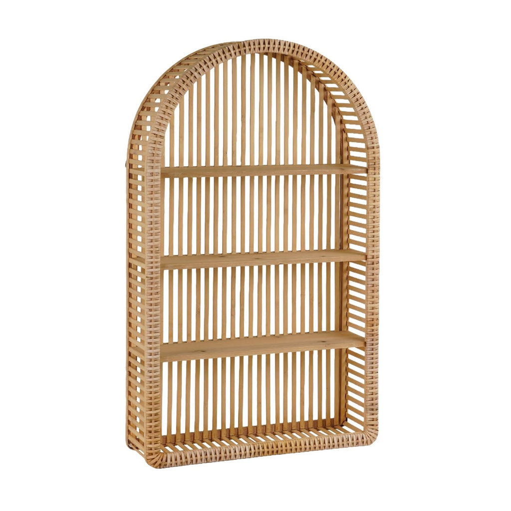 Round Wall Shelf made of Natural Rattan | High & Bury