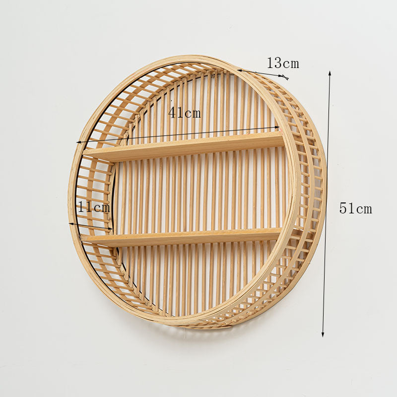 Round Wall Shelf made of Natural Rattan | High & Bury