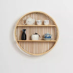 Round Wall Shelf made of Natural Rattan | High & Bury