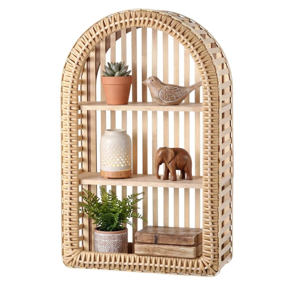 Round Wall Shelf made of Natural Rattan | High & Bury