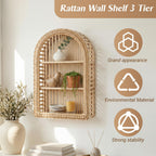 Round Wall Shelf made of Natural Rattan | High & Bury