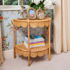 Round Wicker Table in Vintage Style | High & Bury
