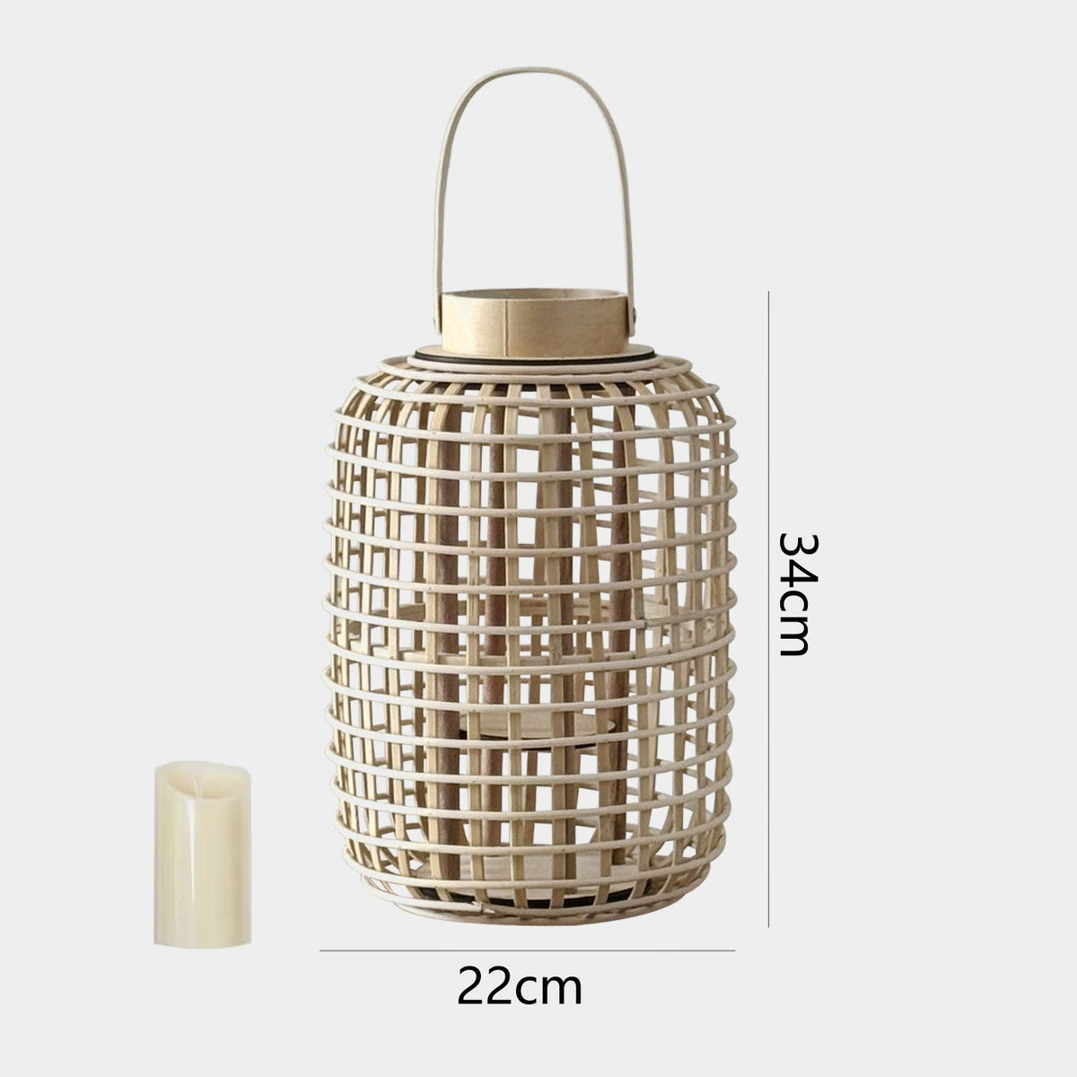 Rustic Lantern made of Woven Material | High & Bury