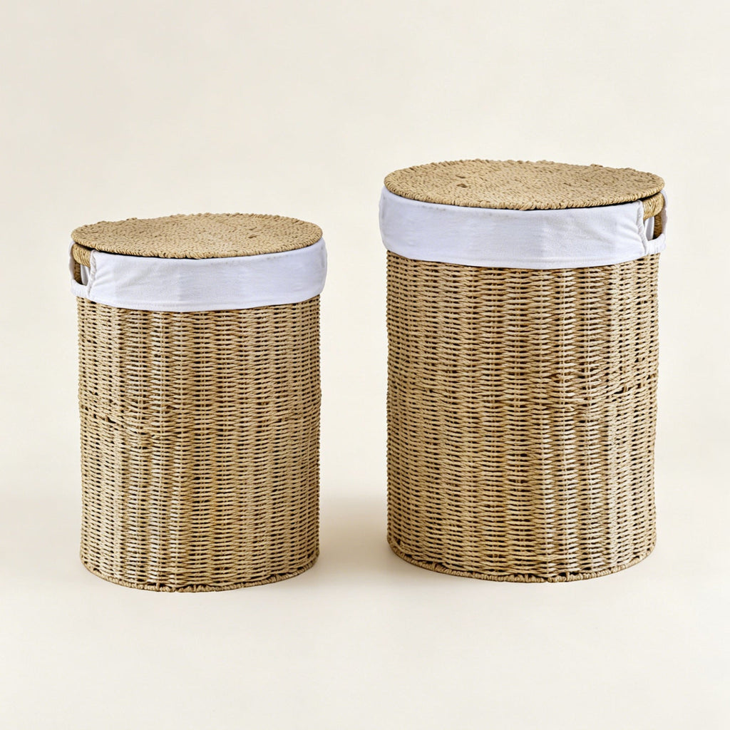Rustic Laundry Basket made of Woven Material | High & Bury