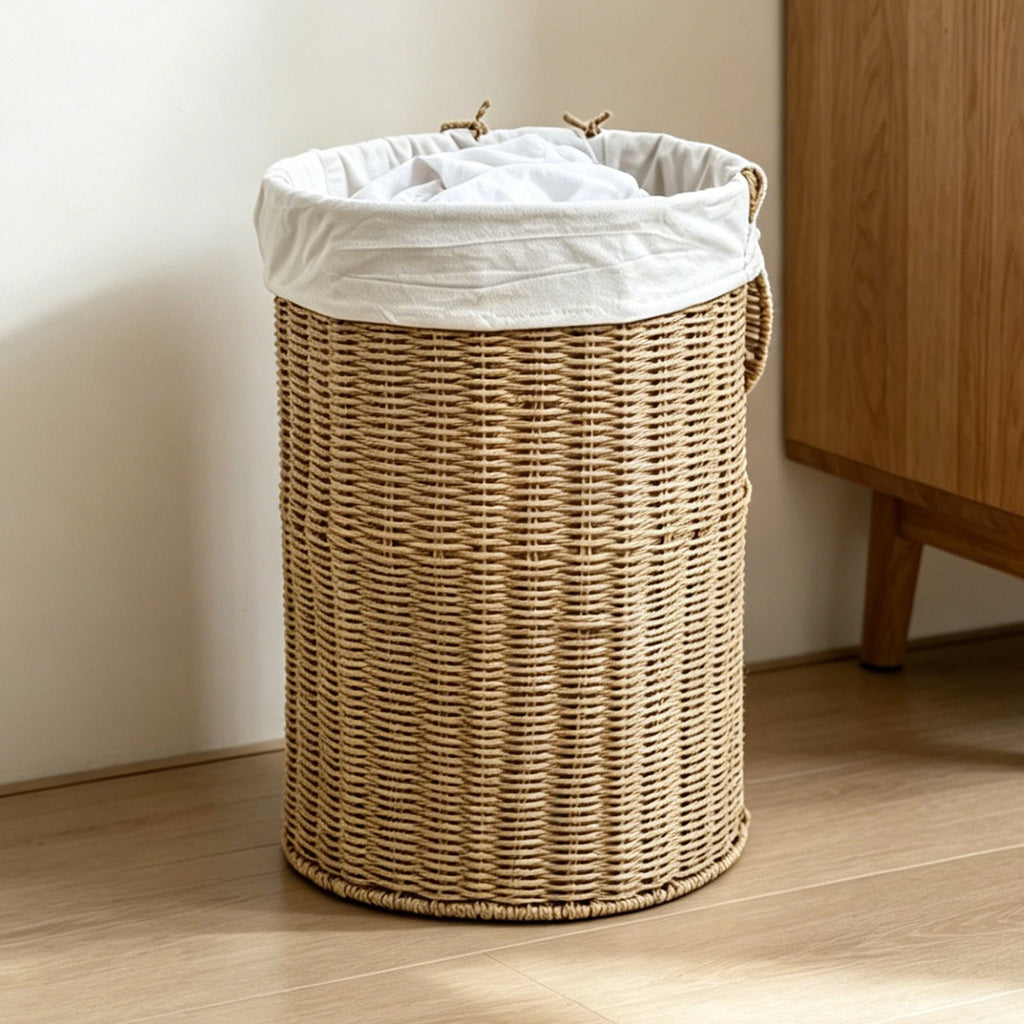Rustic Laundry Basket made of Woven Material | High & Bury