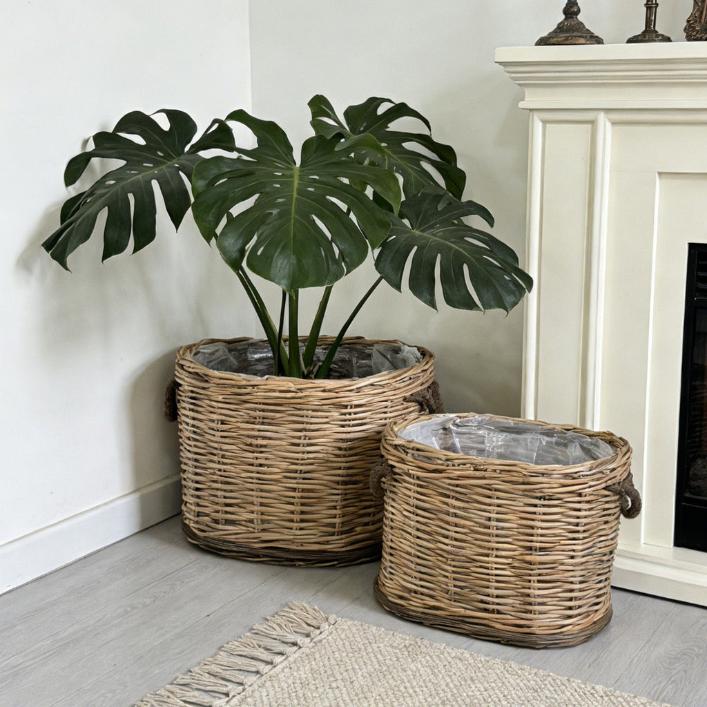 Rustic Laundry Basket with Decorative Handles | High & Bury