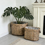 Rustic Laundry Basket with Decorative Handles | High & Bury