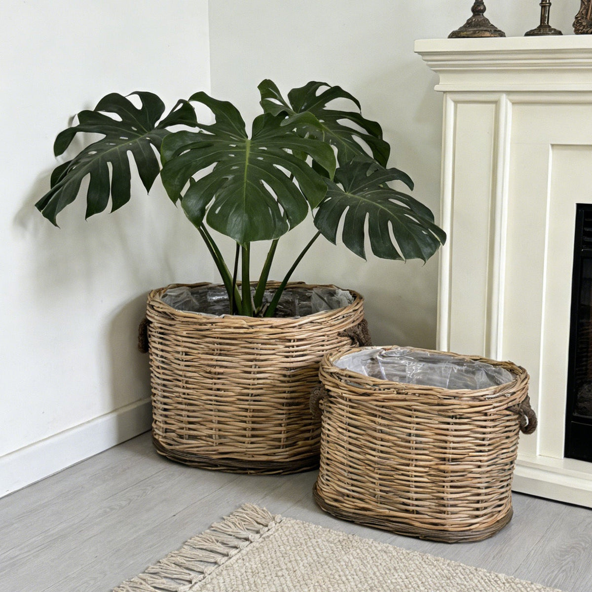 Rustic Laundry Basket with Decorative Handles | High & Bury
