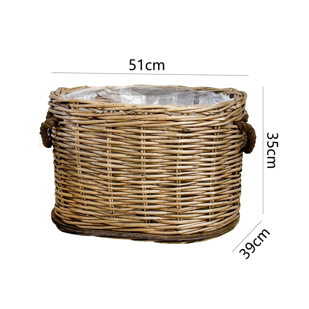Rustic Laundry Basket with Decorative Handles | High & Bury