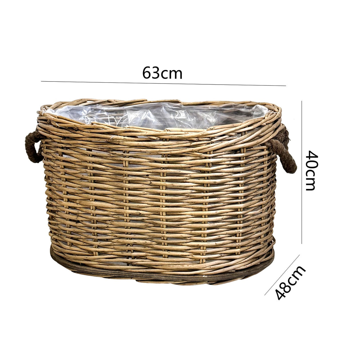 Rustic Laundry Basket with Decorative Handles | High & Bury