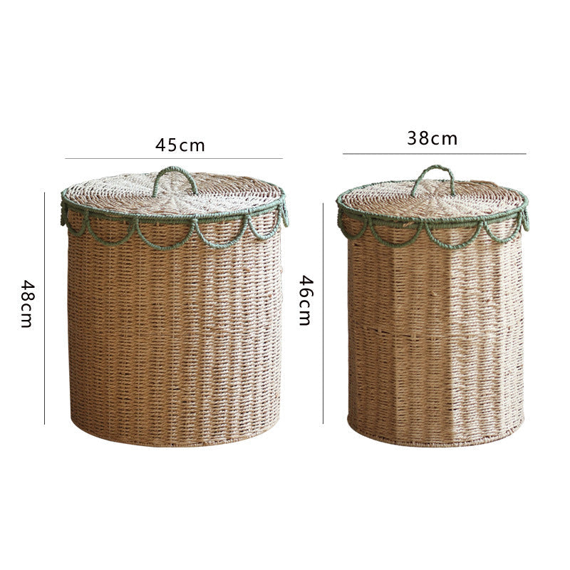 Rustic Laundry Basket with Lid | High & Bury
