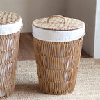 Rustic Laundry Basket with Lid Lidded Handcrafted | High & Bury