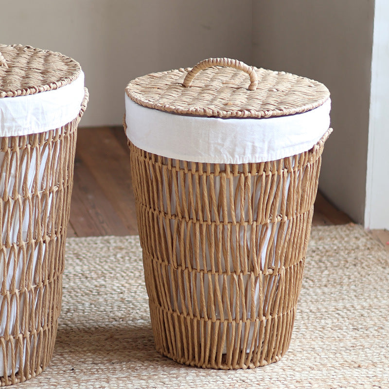 Rustic Laundry Basket with Lid Lidded Handcrafted | High & Bury