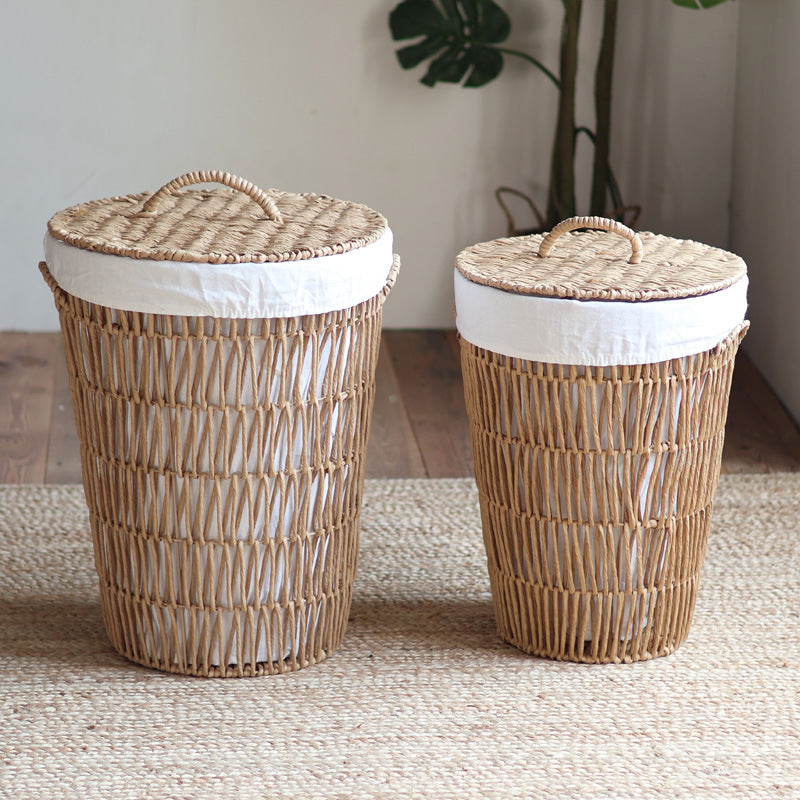 Rustic Laundry Basket with Lid Lidded Handcrafted | High & Bury