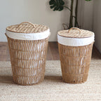 Rustic Laundry Basket with Lid Lidded Handcrafted | High & Bury