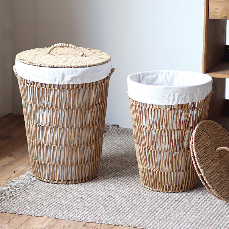Rustic Laundry Basket with Lid Lidded Handcrafted | High & Bury