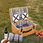 Rustic Picnic Basket with Dish Set | High & Bury