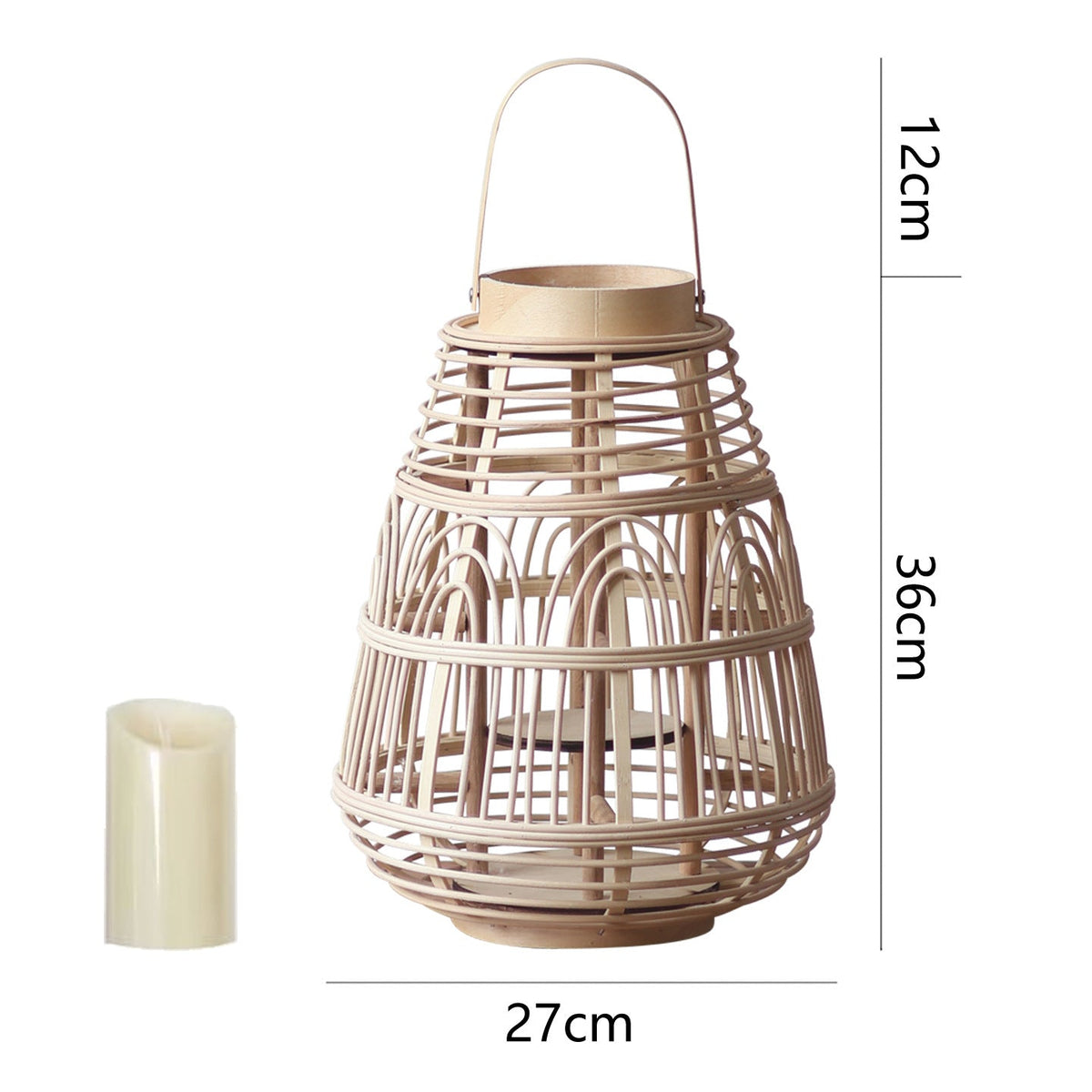 Rustic Rattan Lantern Large | High & Bury