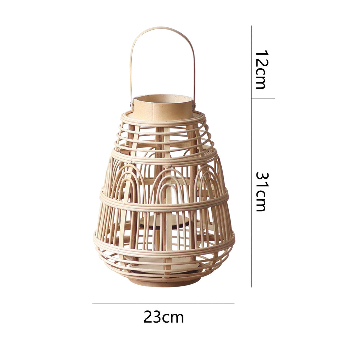 Rustic Rattan Lantern Large | High & Bury