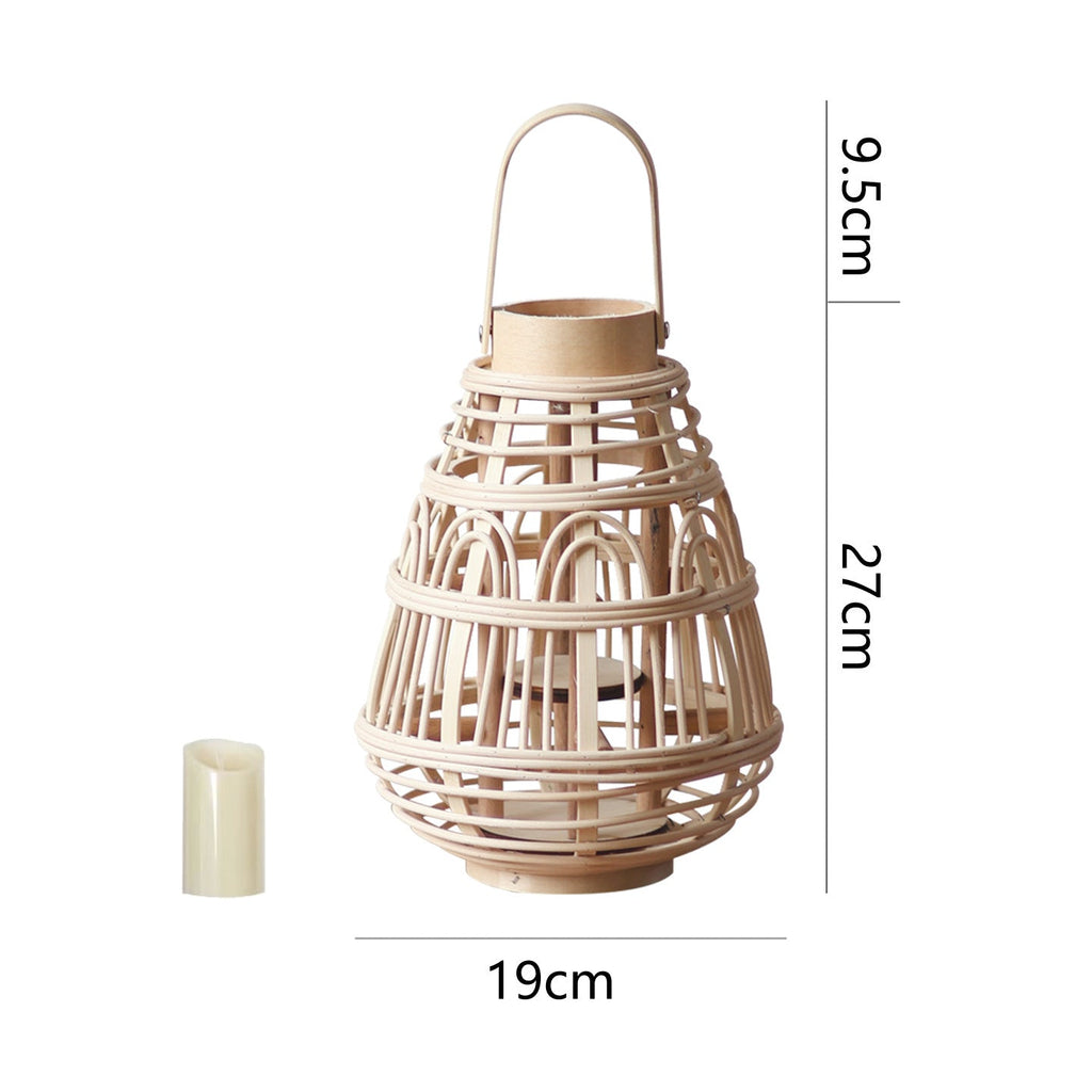 Rustic Rattan Lantern Large | High & Bury