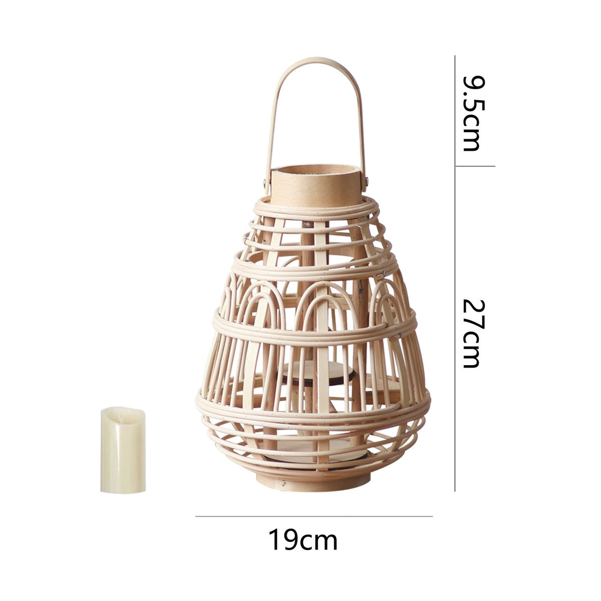 Rustic Rattan Lantern Large | High & Bury