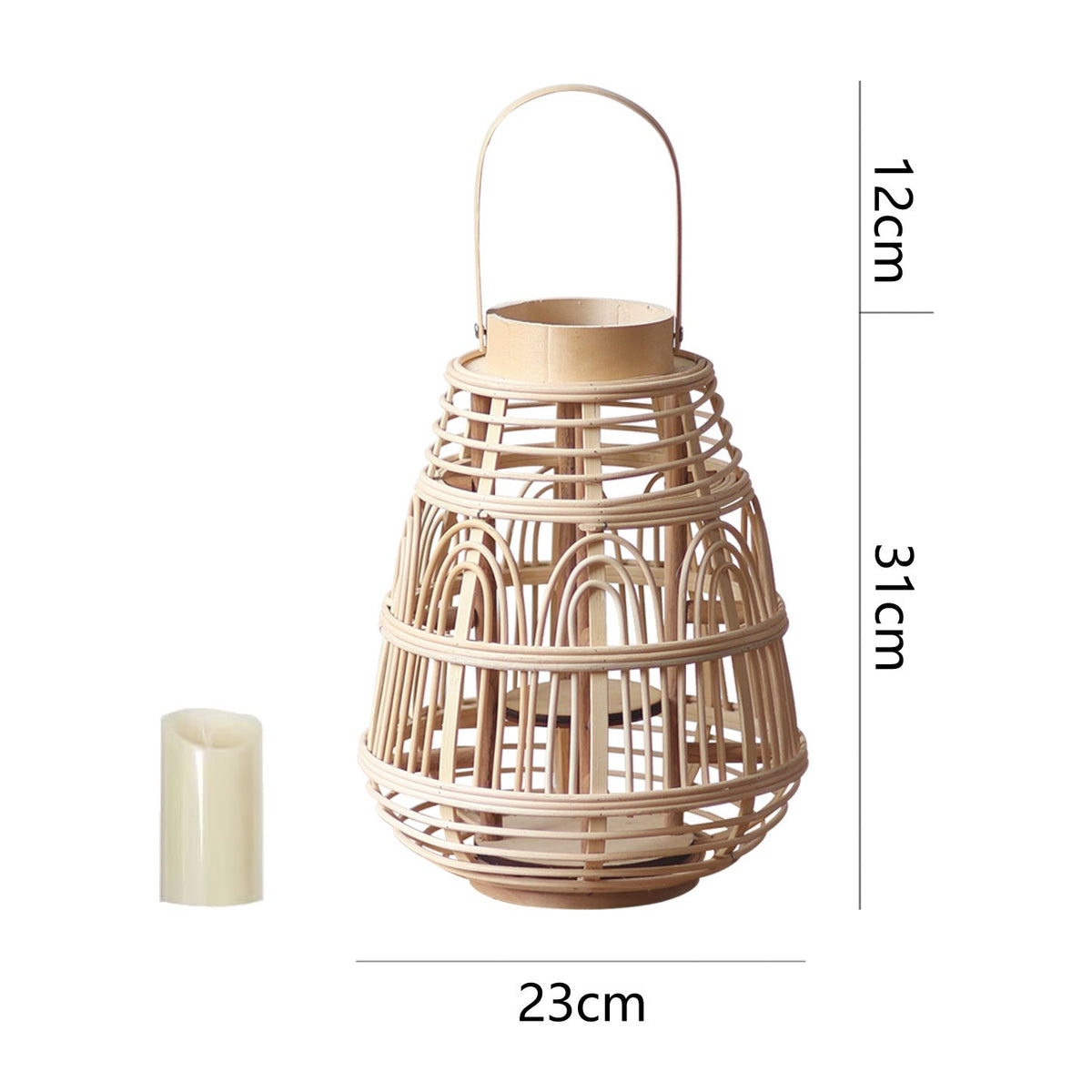 Rustic Rattan Lantern Large | High & Bury