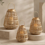Rustic Rattan Lantern Large | High & Bury