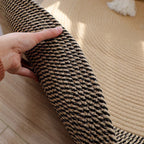 Rustic Round Rug with Fringes | High & Bury