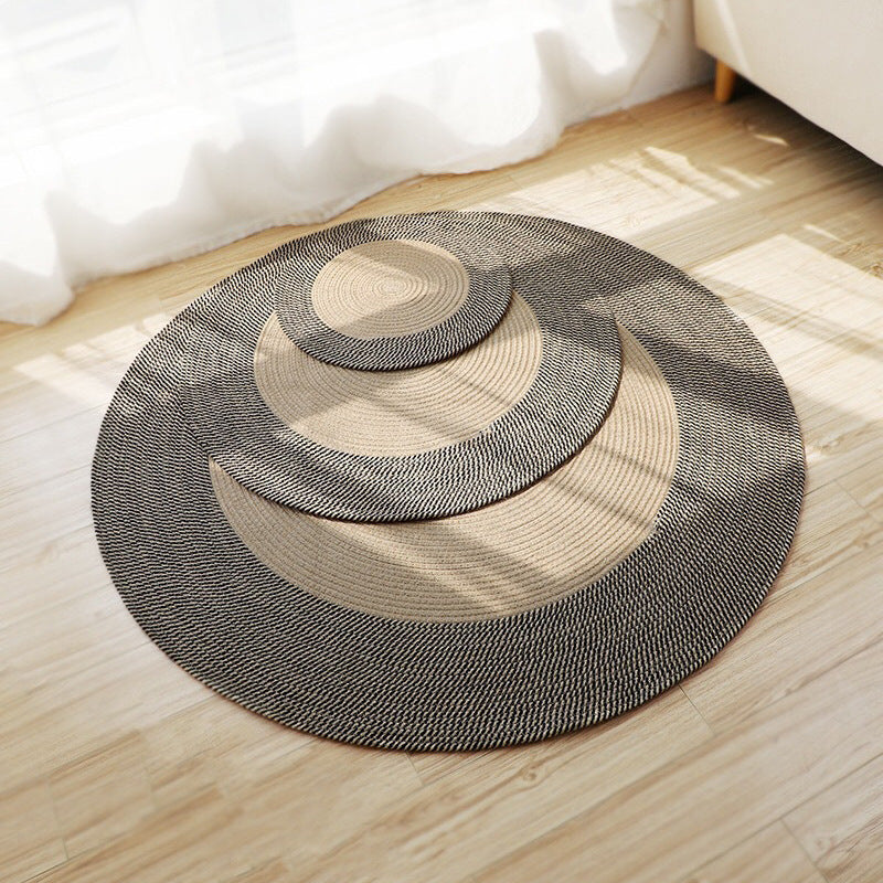 Rustic Round Rug with Fringes | High & Bury