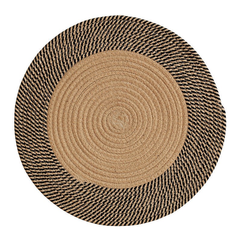 Rustic Round Rug with Fringes | High & Bury