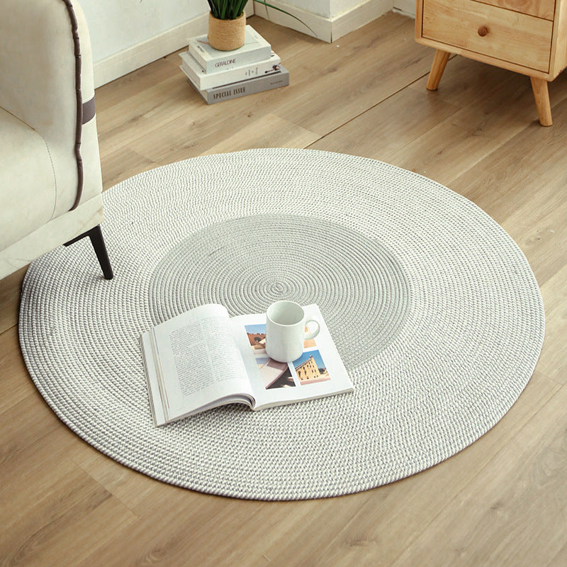 Rustic Round Rug with Fringes | High & Bury
