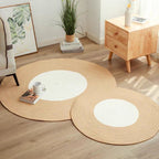 Rustic Round Rug with Fringes | High & Bury