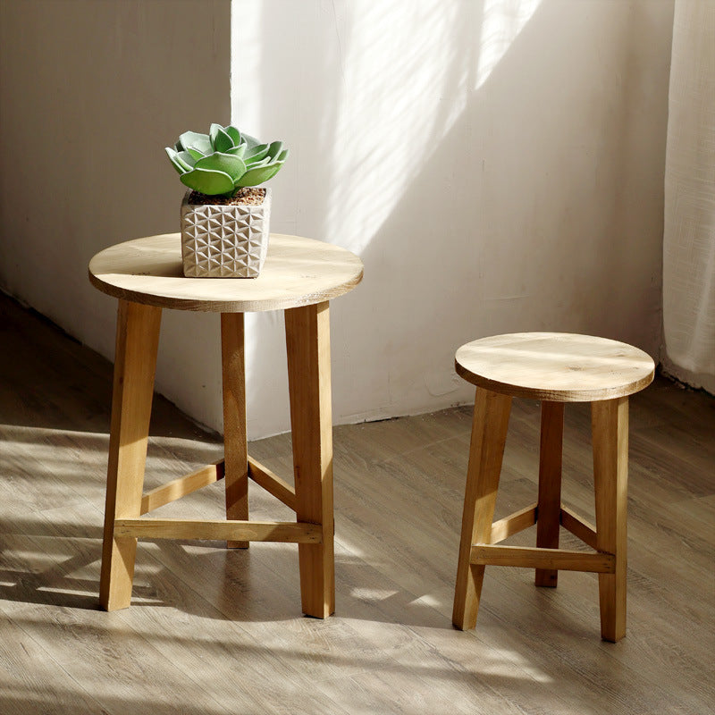 Rustic Side Table made of Solid Wood | High & Bury