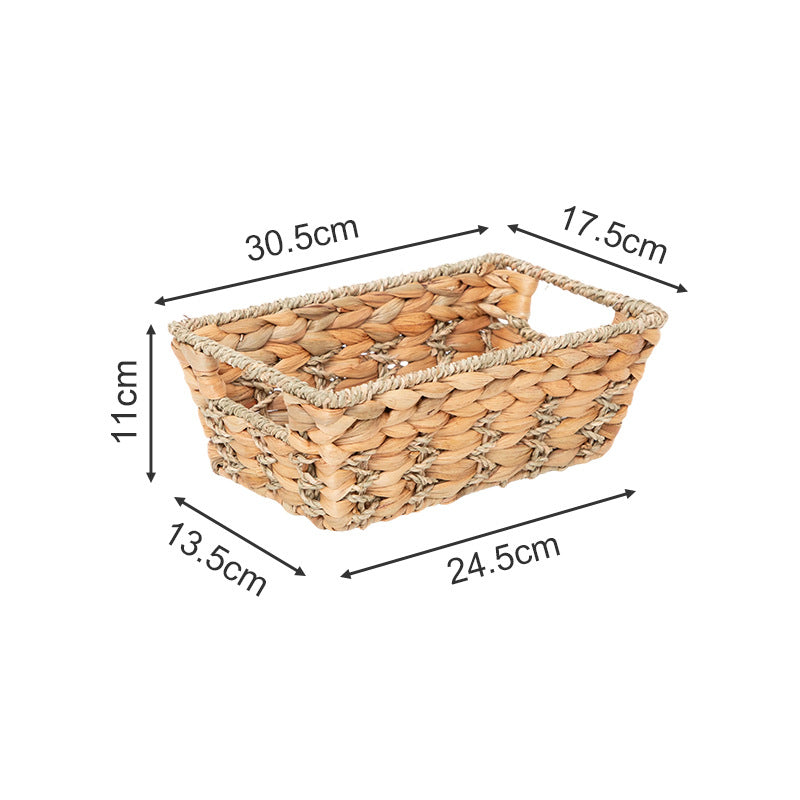 Rustic Storage Basket made of Woven Natural Material Green Beige | High & Bury