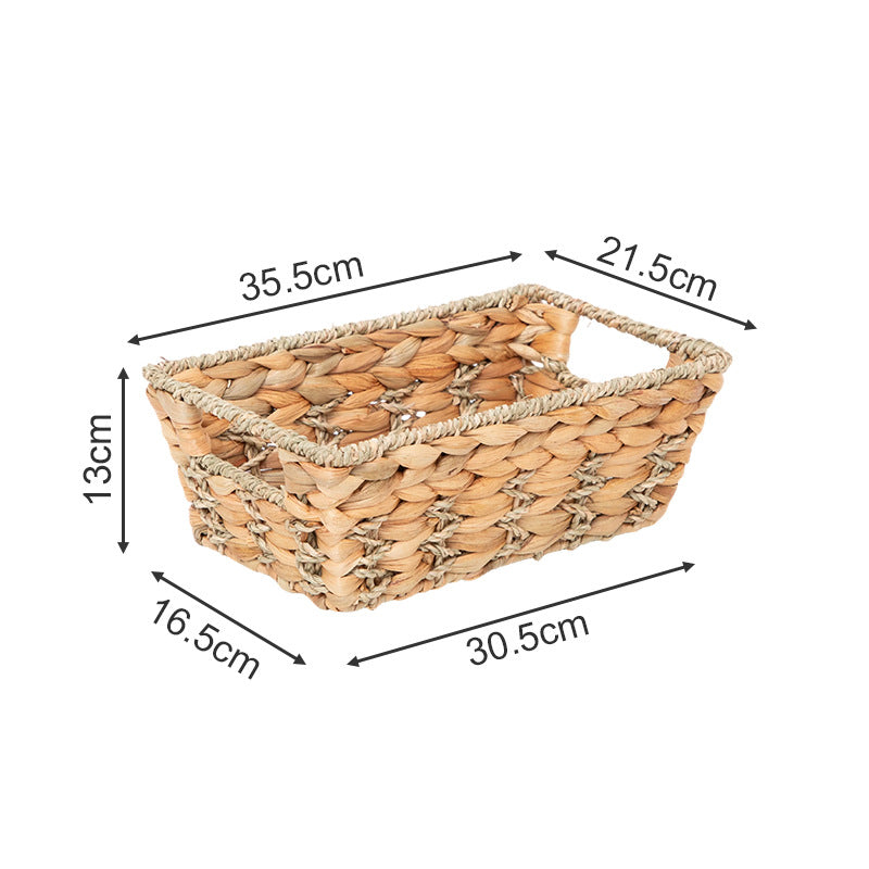Rustic Storage Basket made of Woven Natural Material Green Beige | High & Bury