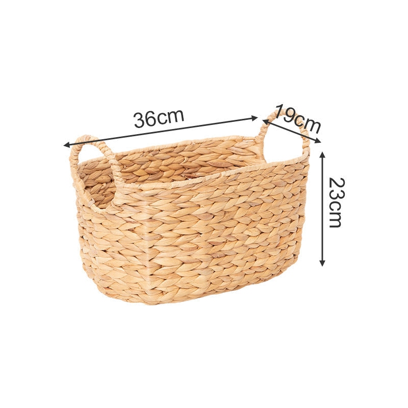 Rustic Storage Basket made of Woven Natural Material Green Beige | High & Bury