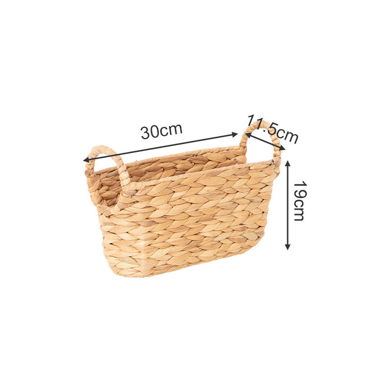 Rustic Storage Basket made of Woven Natural Material Green Beige | High & Bury