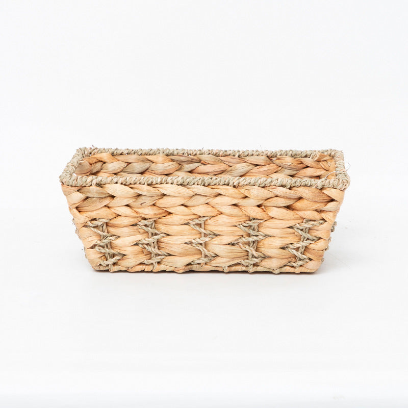 Rustic Storage Basket made of Woven Natural Material Green Beige | High & Bury
