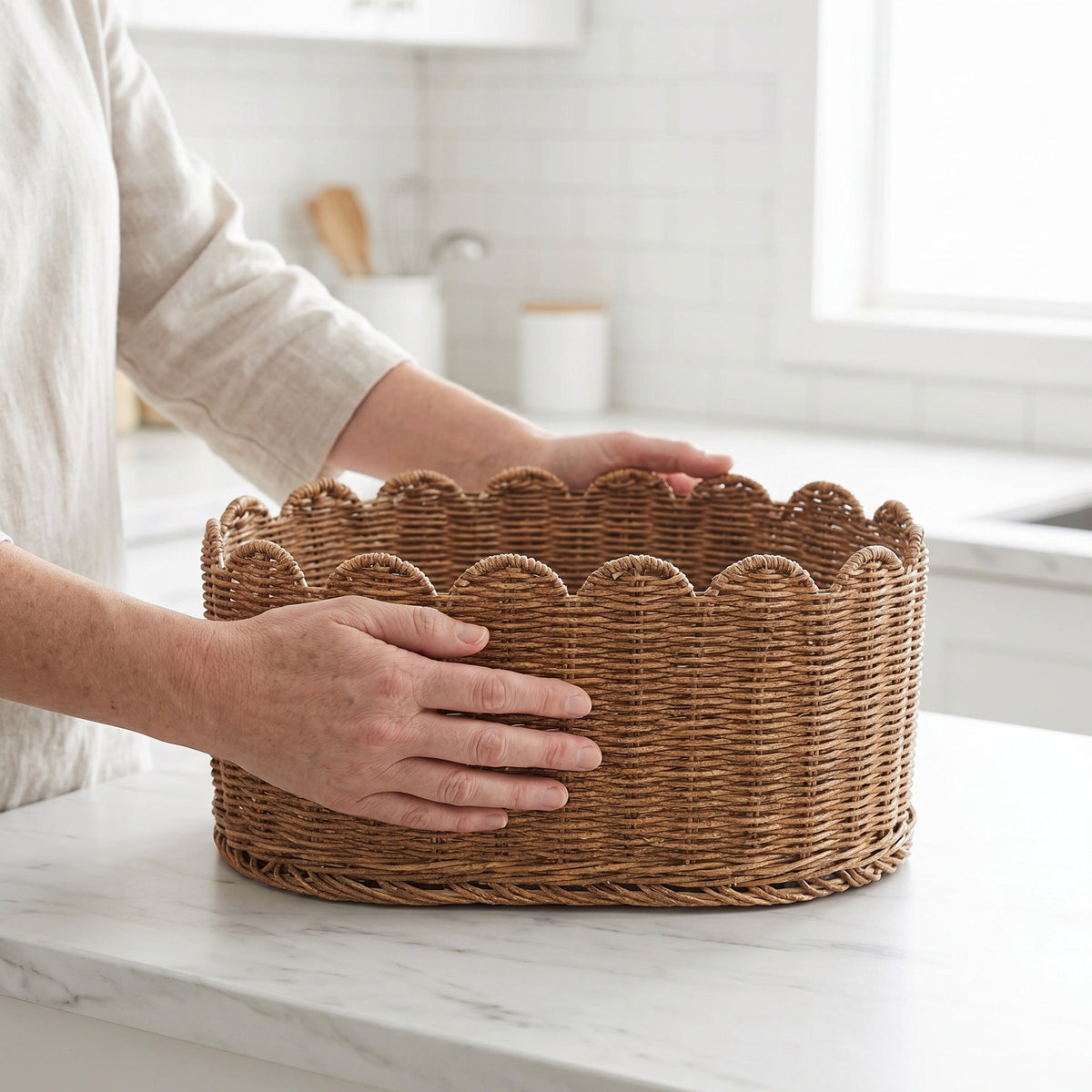 Rustic Storage Basket made of Woven Natural Material | High & Bury